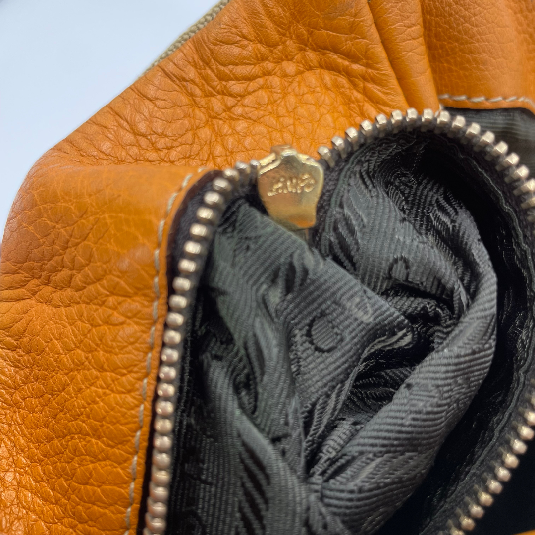 Prada Shoulder Bag Canvas and Leather
