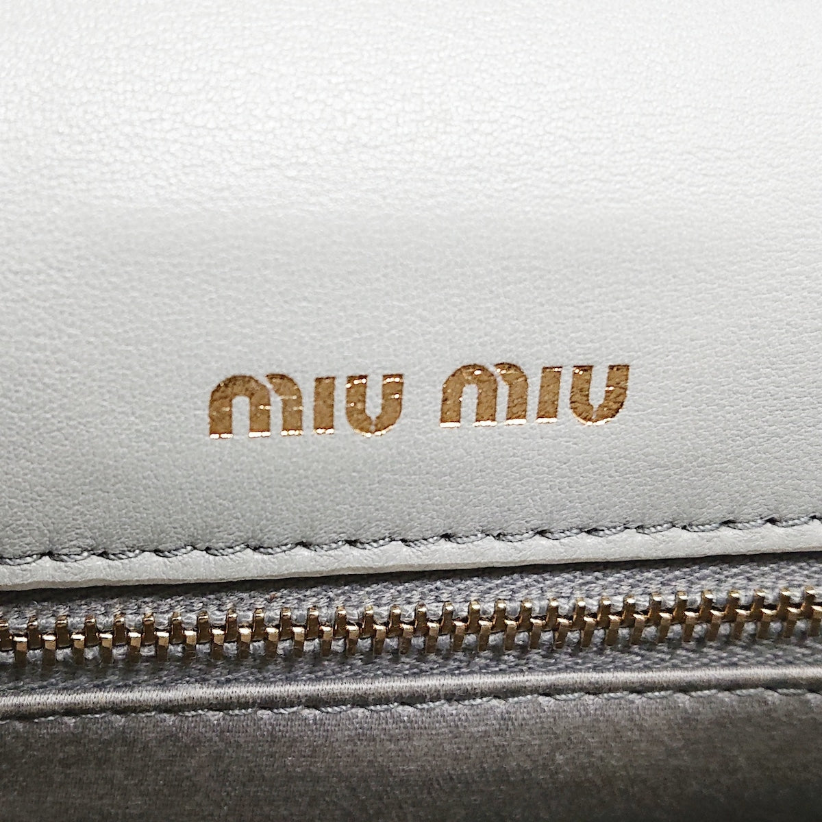 Miu Miu Matelassé "Miu Confidential" Grey Shoulder Bag
