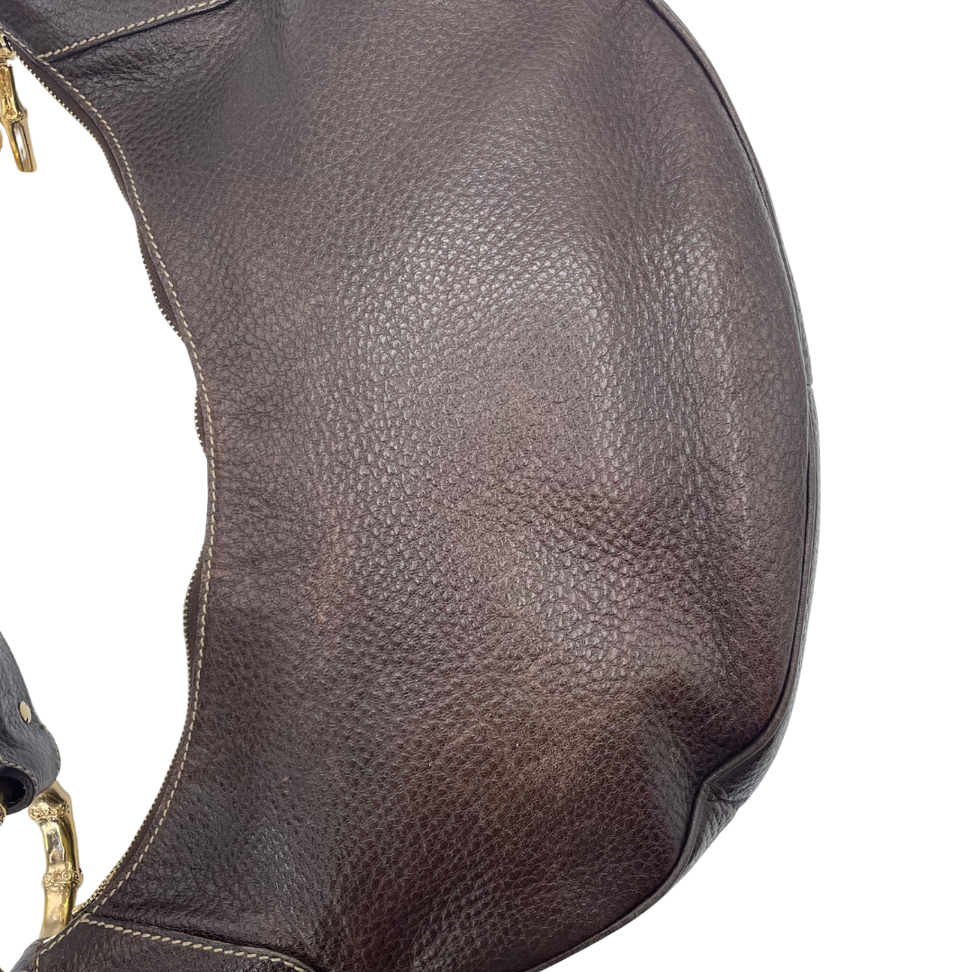 Gucci GG Bamboo Ring Hobo Bag in Pelle
