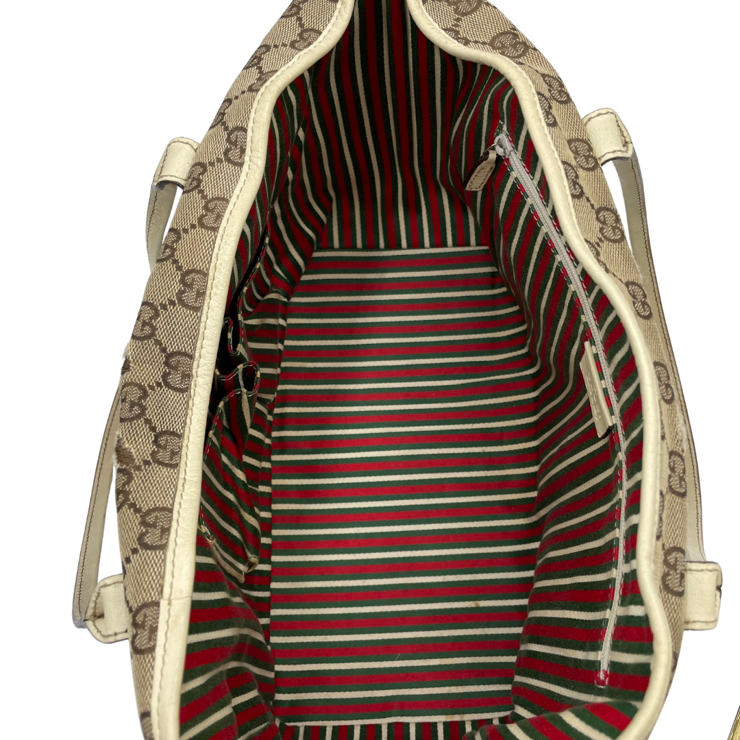 Gucci GG Supreme Tote Bag Beige 169946