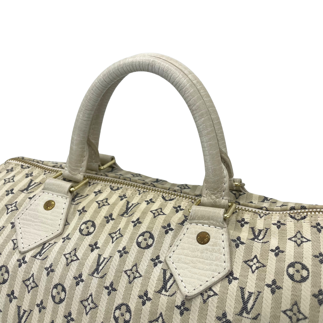 Louis Vuitton Speedy 30 Monogram Mini Lin Croisette Bleu